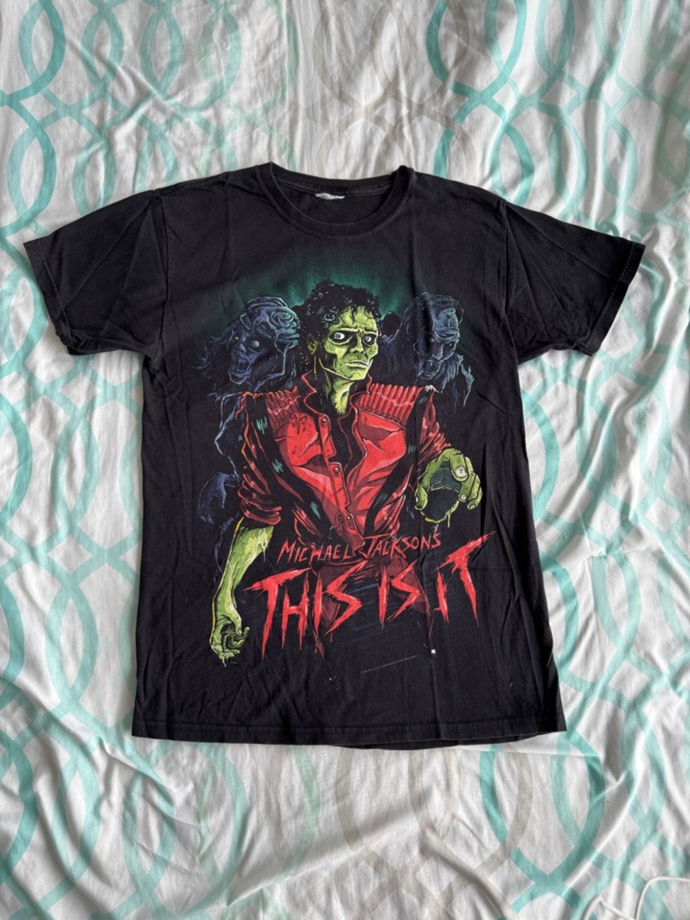 Graphic Black Red 'This Is It' Crewneck T-Shirt